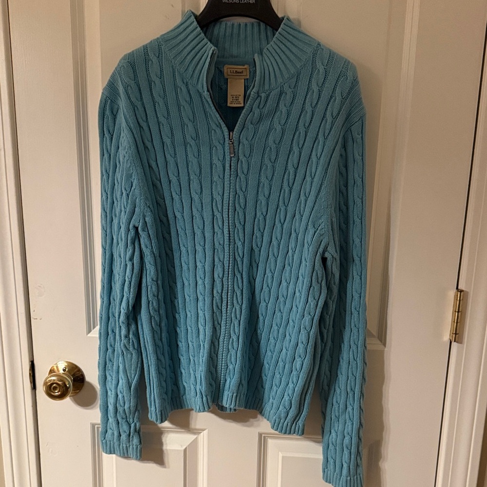 L.L. Bean Women’s Light Blue Zip-Up Sweater